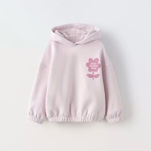 Zara Kids Pink Hoodie with Flower Design
